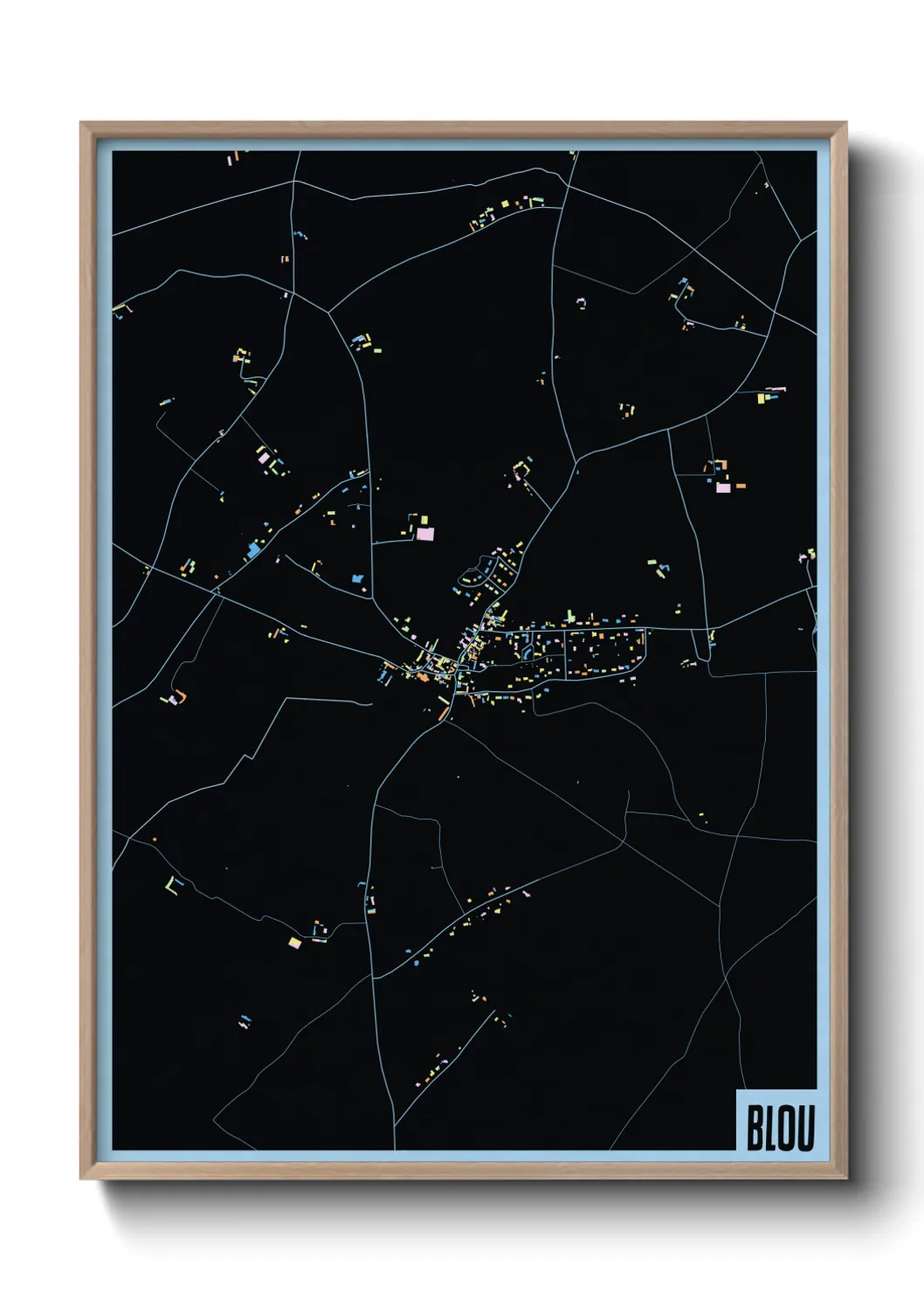 Une affiche de carte sur Blou