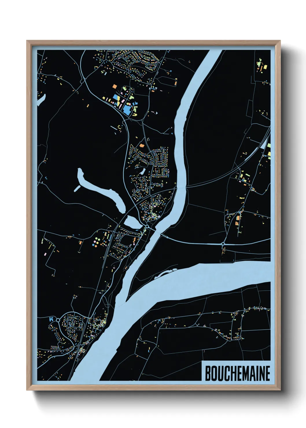 Une affiche de carte sur Bouchemaine