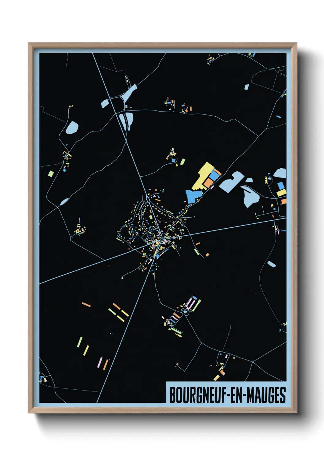 Une affiche de carte sur Bourgneuf-en-Mauges