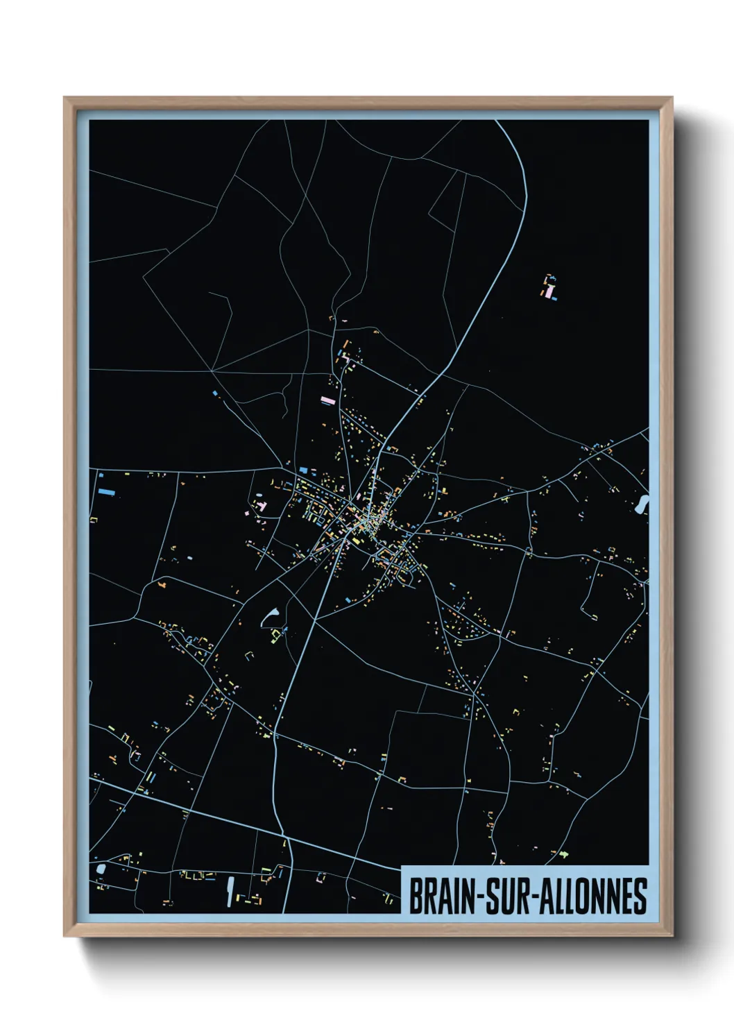 Une affiche de carte sur Brain-sur-Allonnes