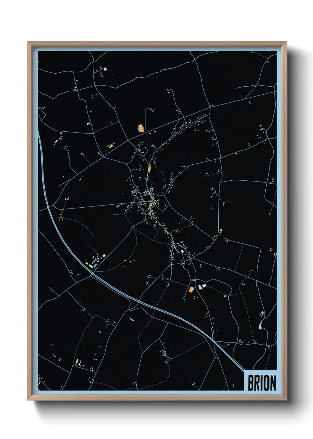 Une affiche de carte sur Brion