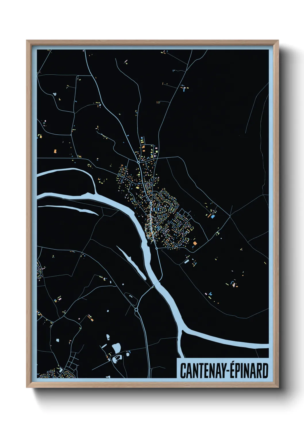 Une affiche de carte sur Cantenay-Épinard