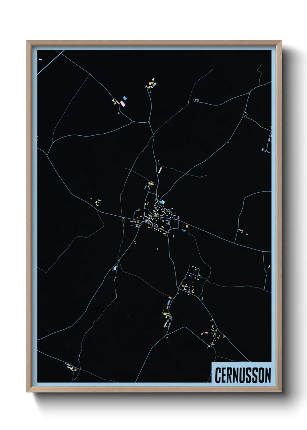 Une affiche de carte sur Cernusson