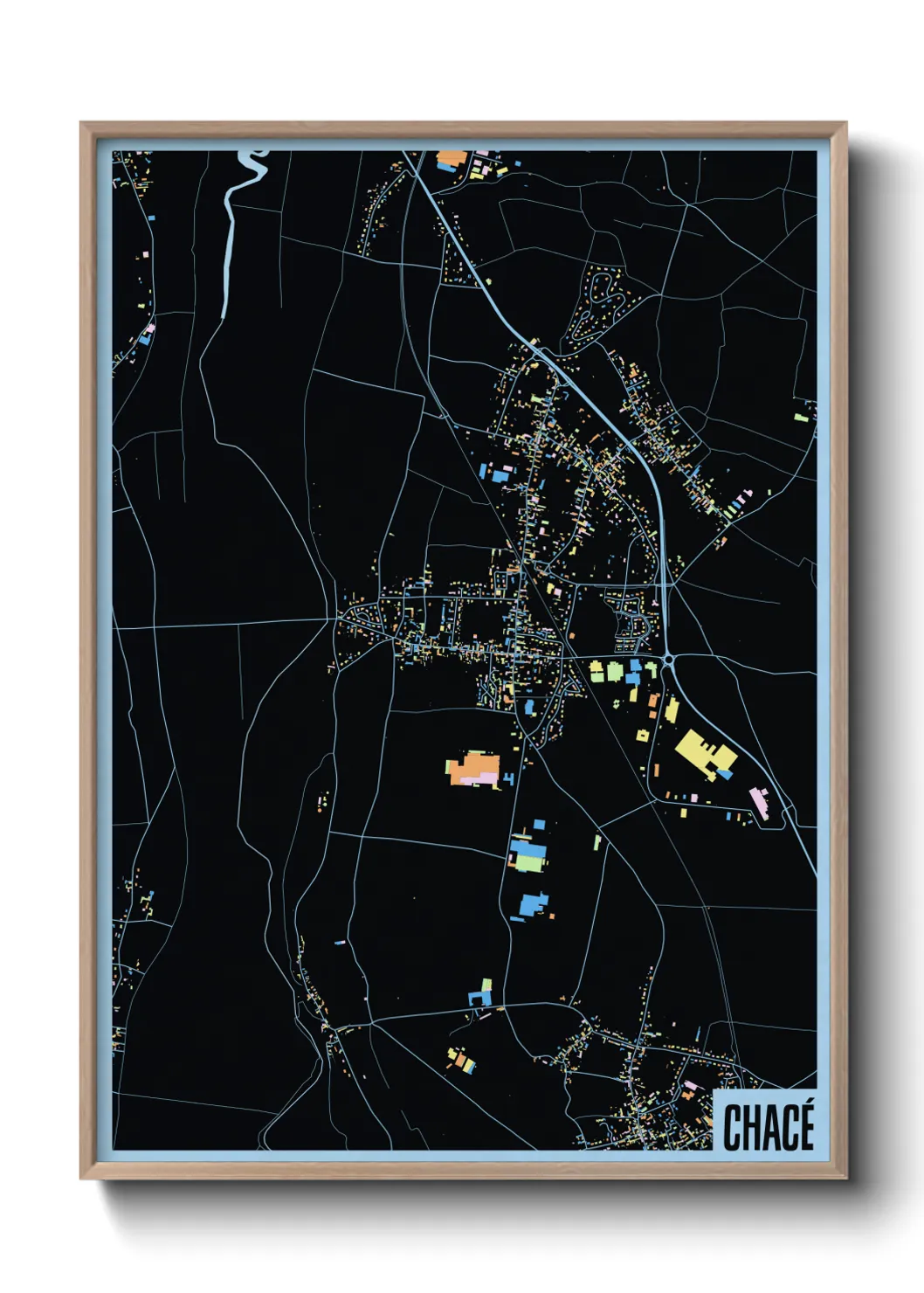 Une affiche de carte sur Chacé