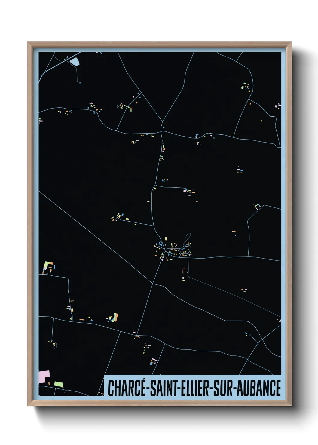 Une affiche de carte sur Charcé-Saint-Ellier-sur-Aubance