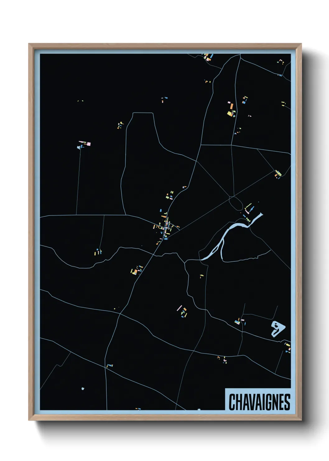 Une affiche de carte sur Chavaignes