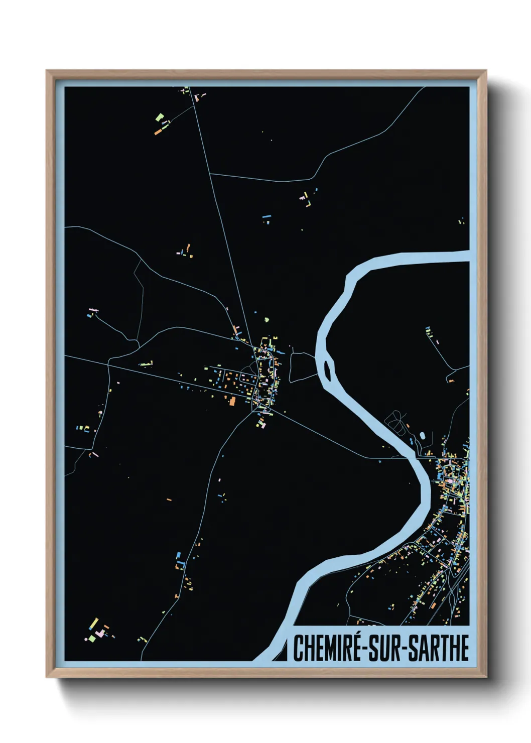 Une affiche de carte sur Chemiré-sur-Sarthe