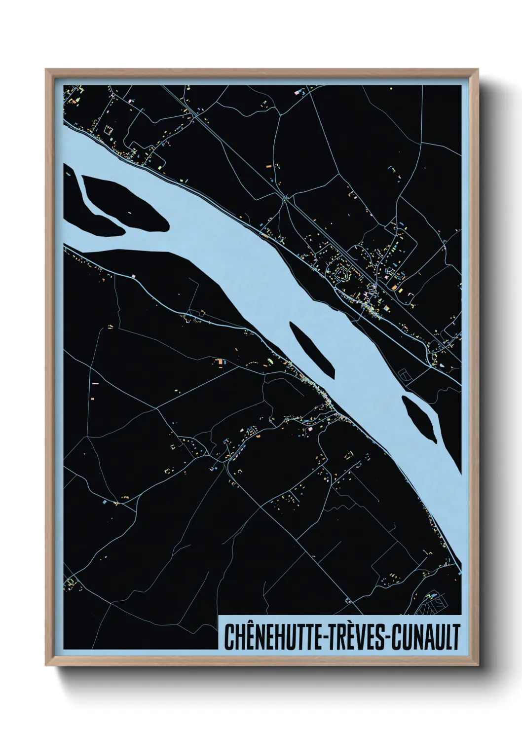 Une affiche de carte sur Chênehutte-Trèves-Cunault