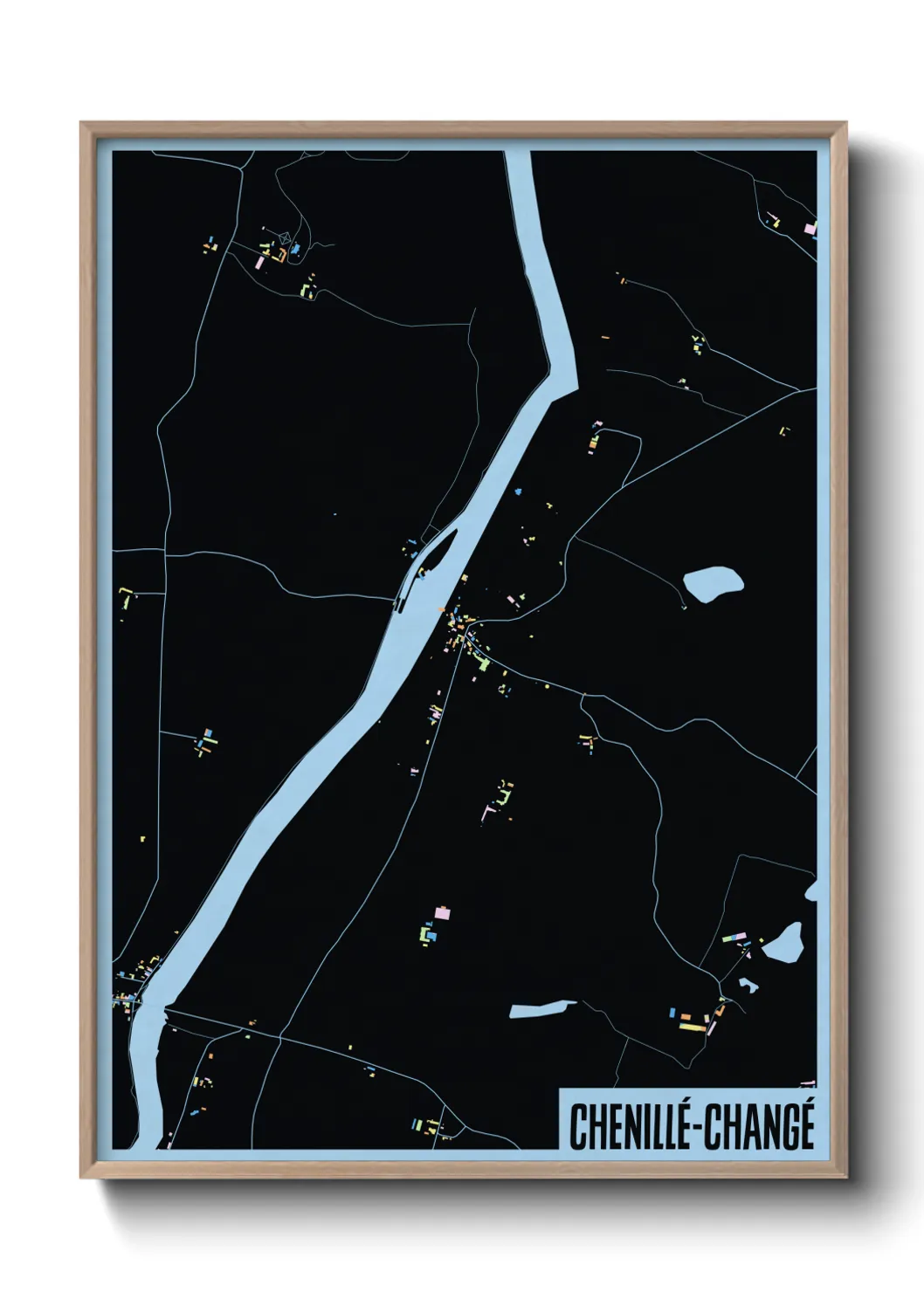 Une affiche de carte sur Chenillé-Changé