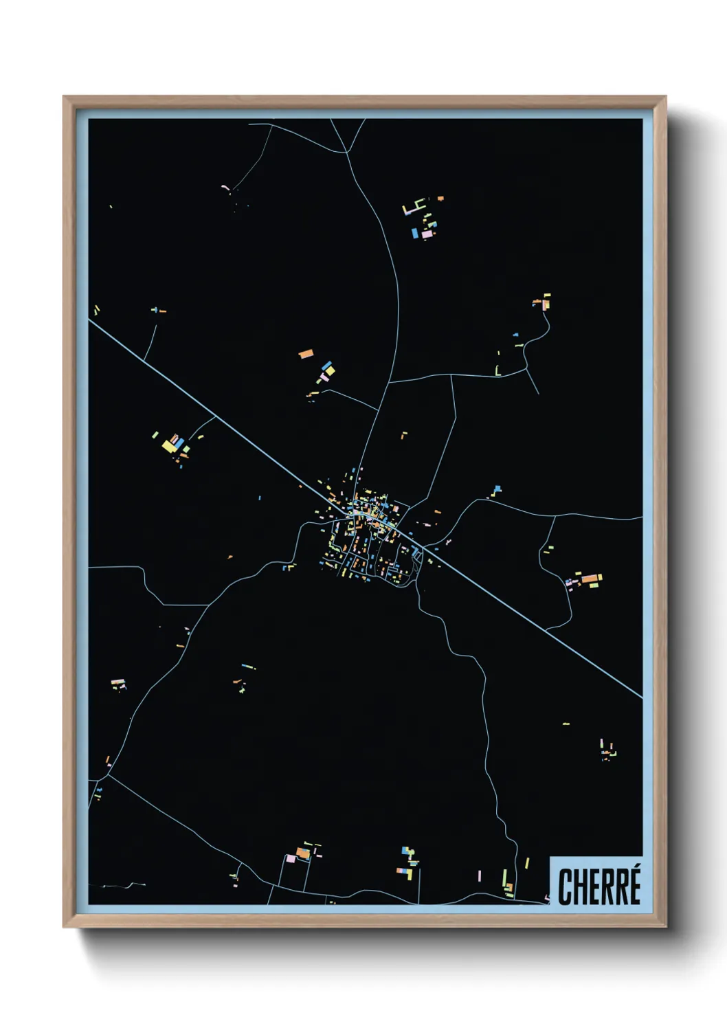 Une affiche de carte sur Cherré