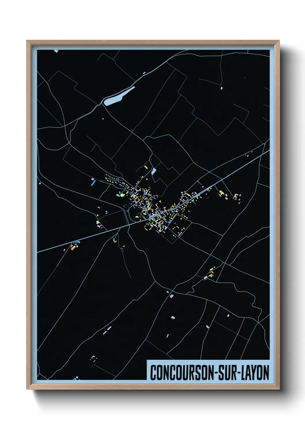 Une affiche de carte sur Concourson-sur-Layon