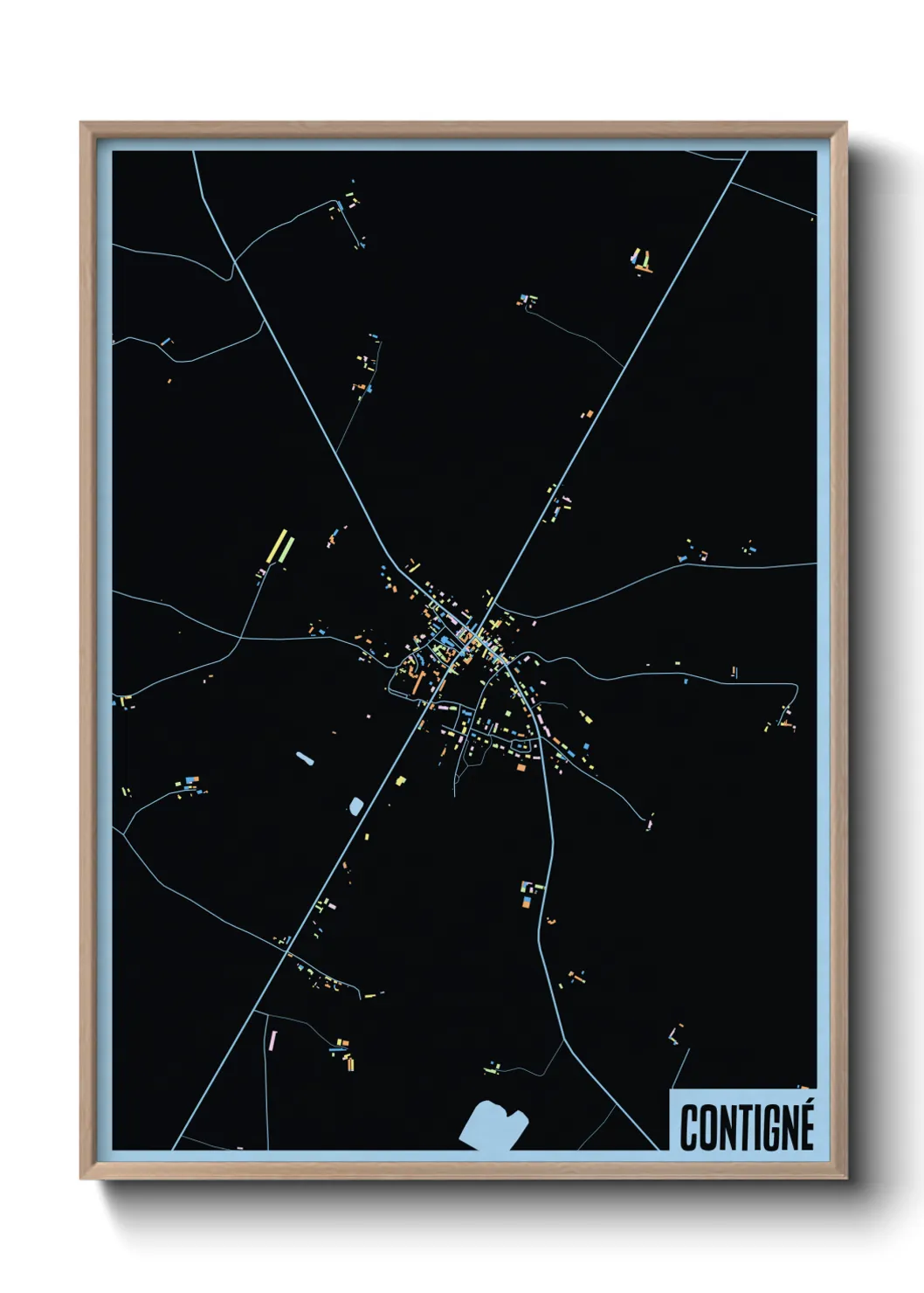 Une affiche de carte sur Contigné