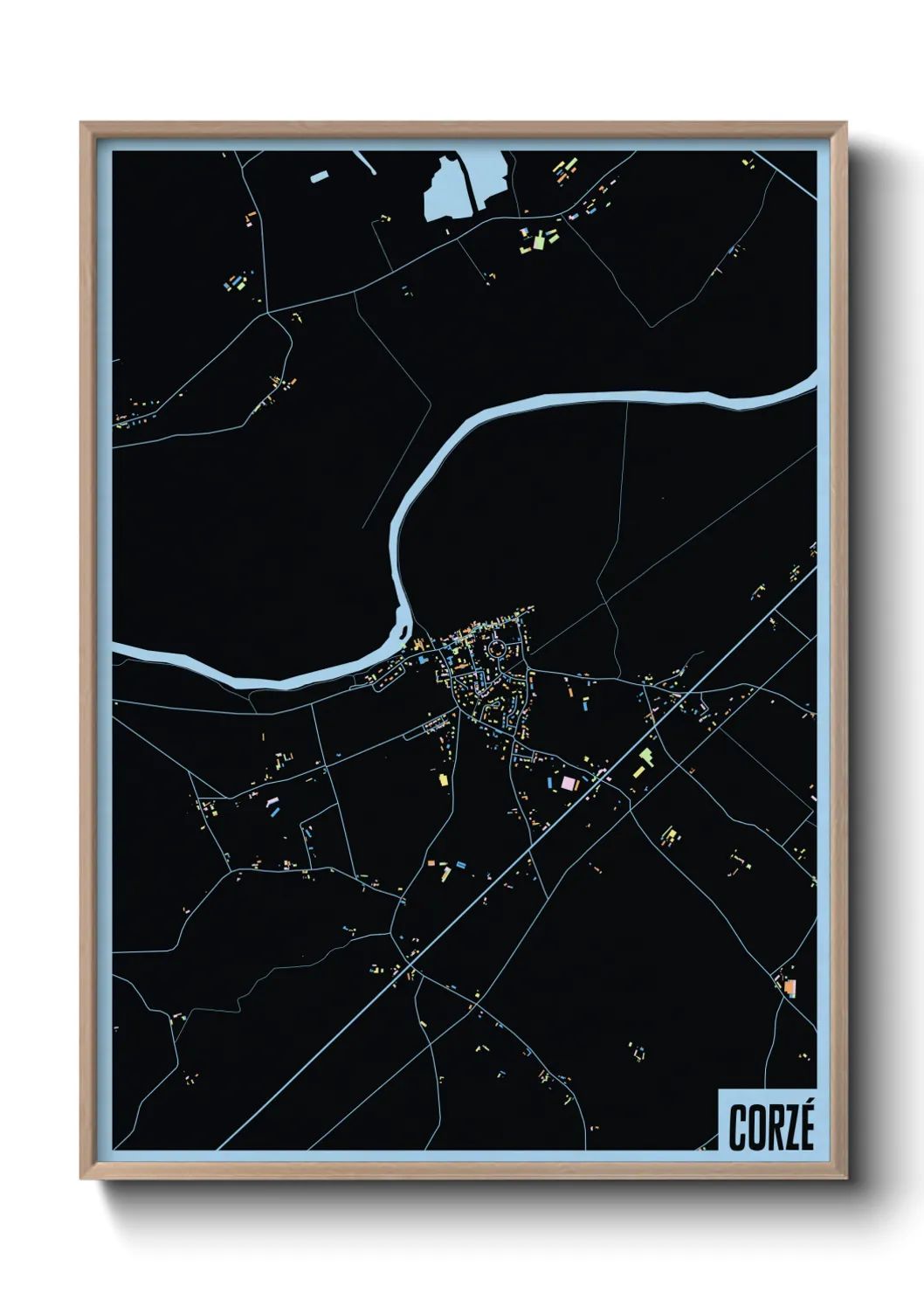 Une affiche de carte sur Corzé