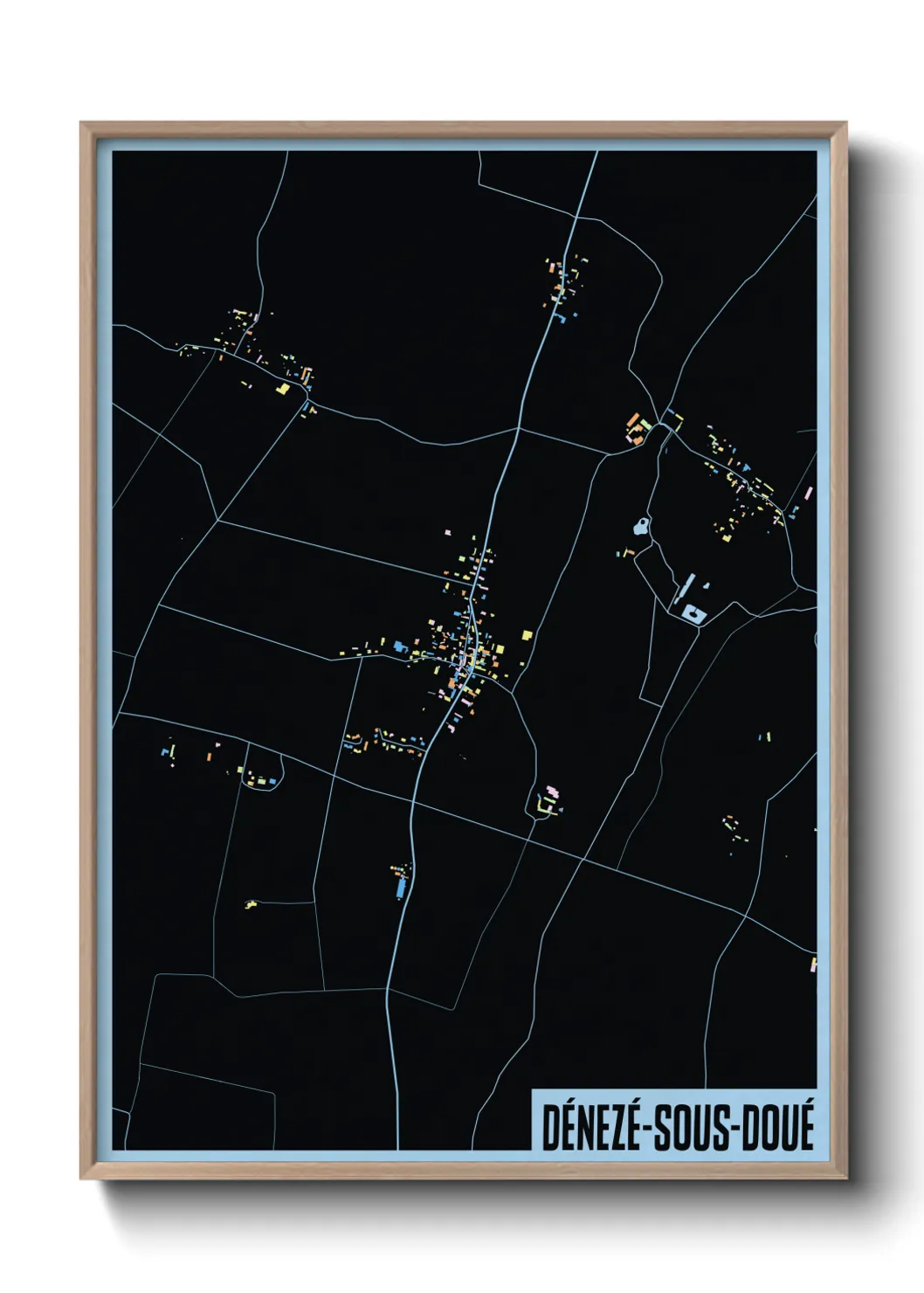 Une affiche de carte sur Dénezé-sous-Doué