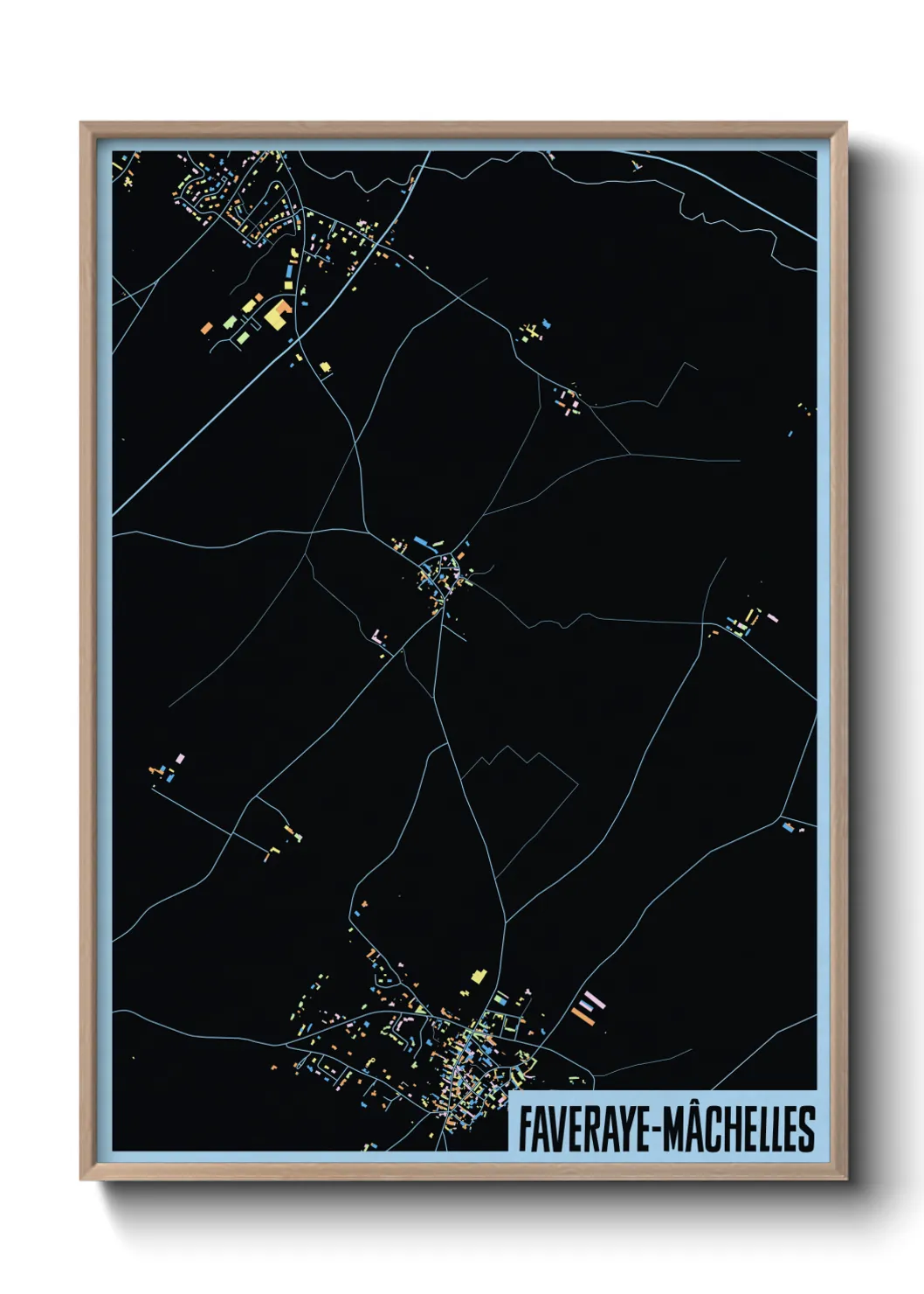 Une affiche de carte sur Faveraye-Mâchelles