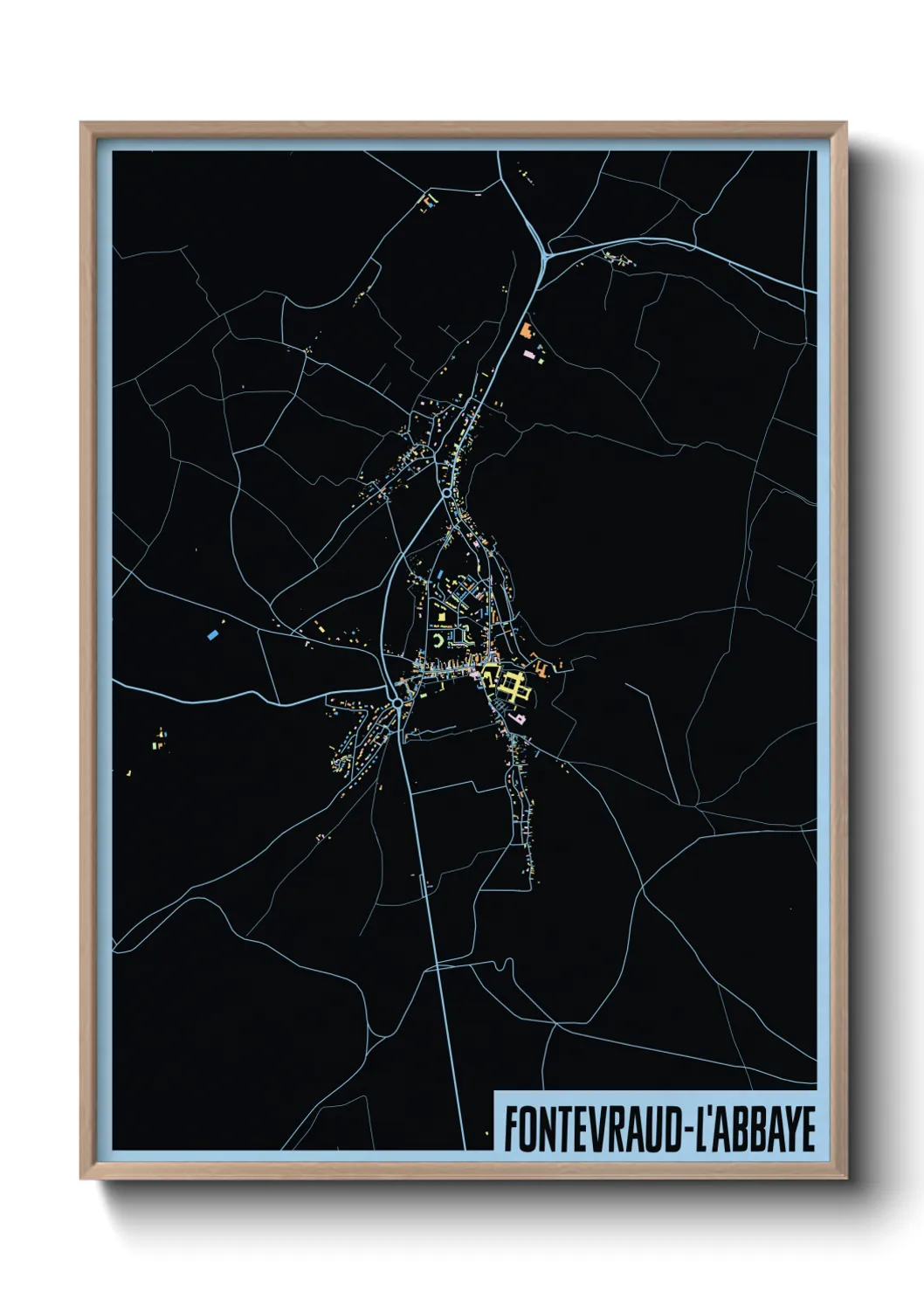 Une affiche de carte sur Fontevraud-l'Abbaye