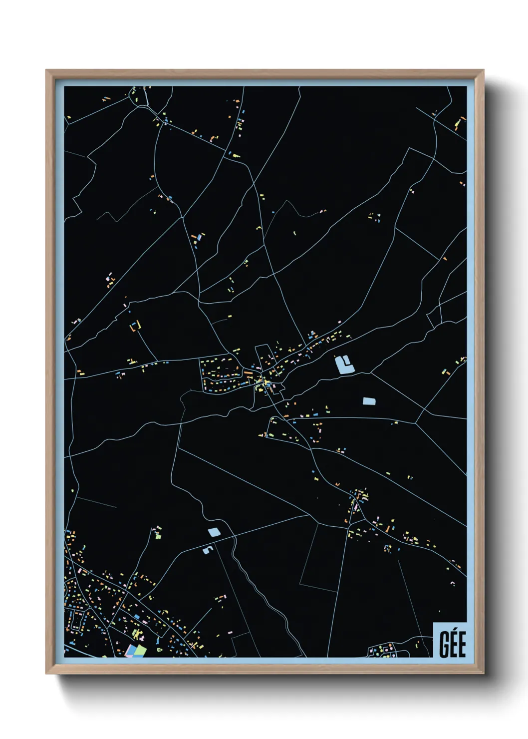 Une affiche de carte sur Gée