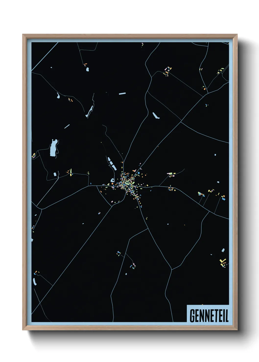 Une affiche de carte sur Genneteil