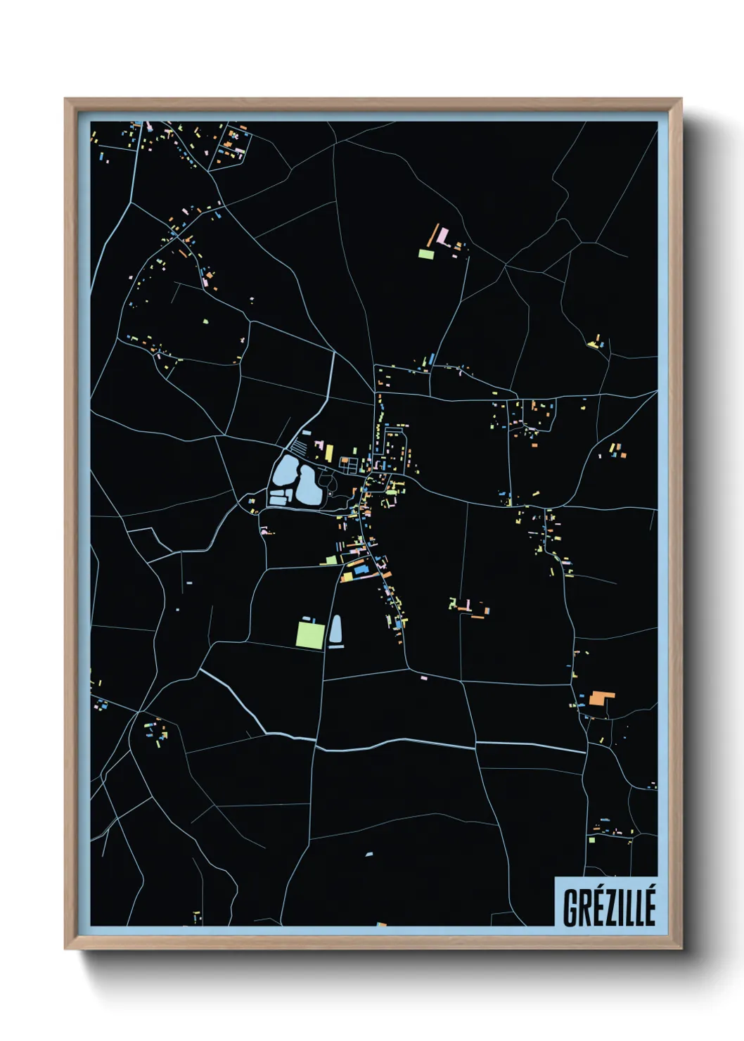 Une affiche de carte sur Grézillé