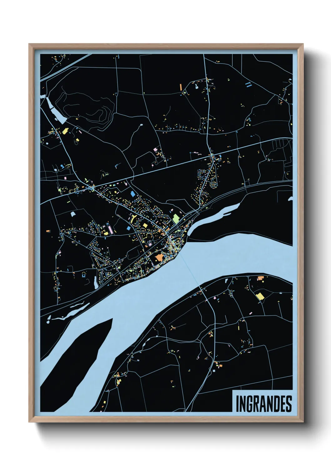 Une affiche de carte sur Ingrandes