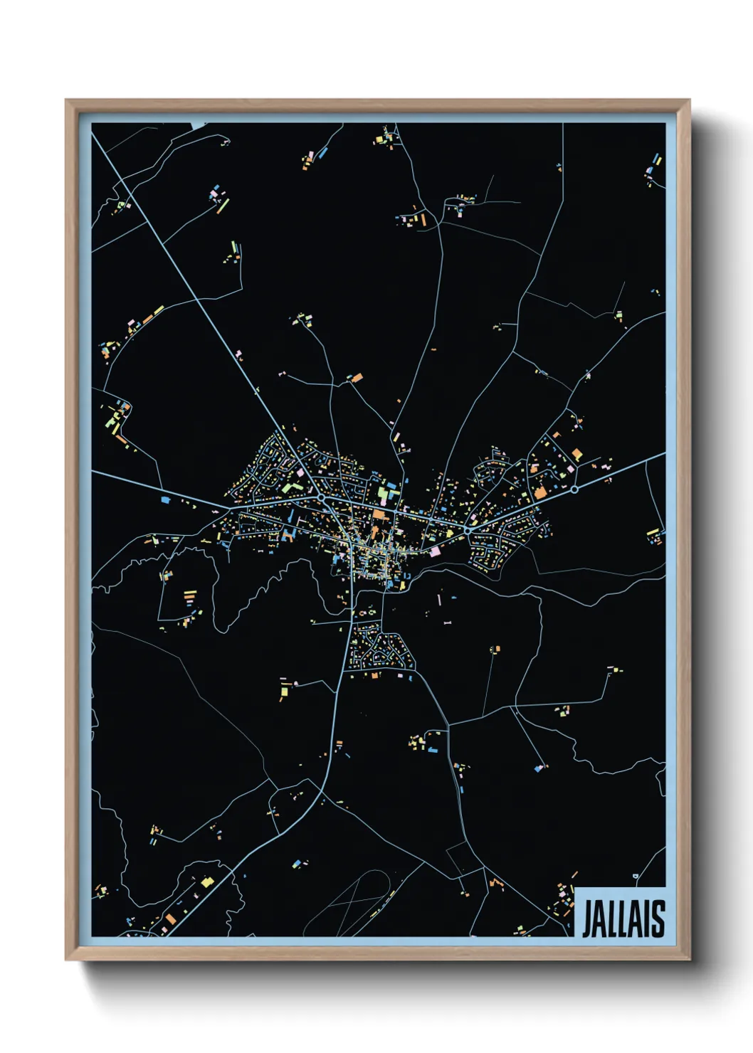 Une affiche de carte sur Jallais