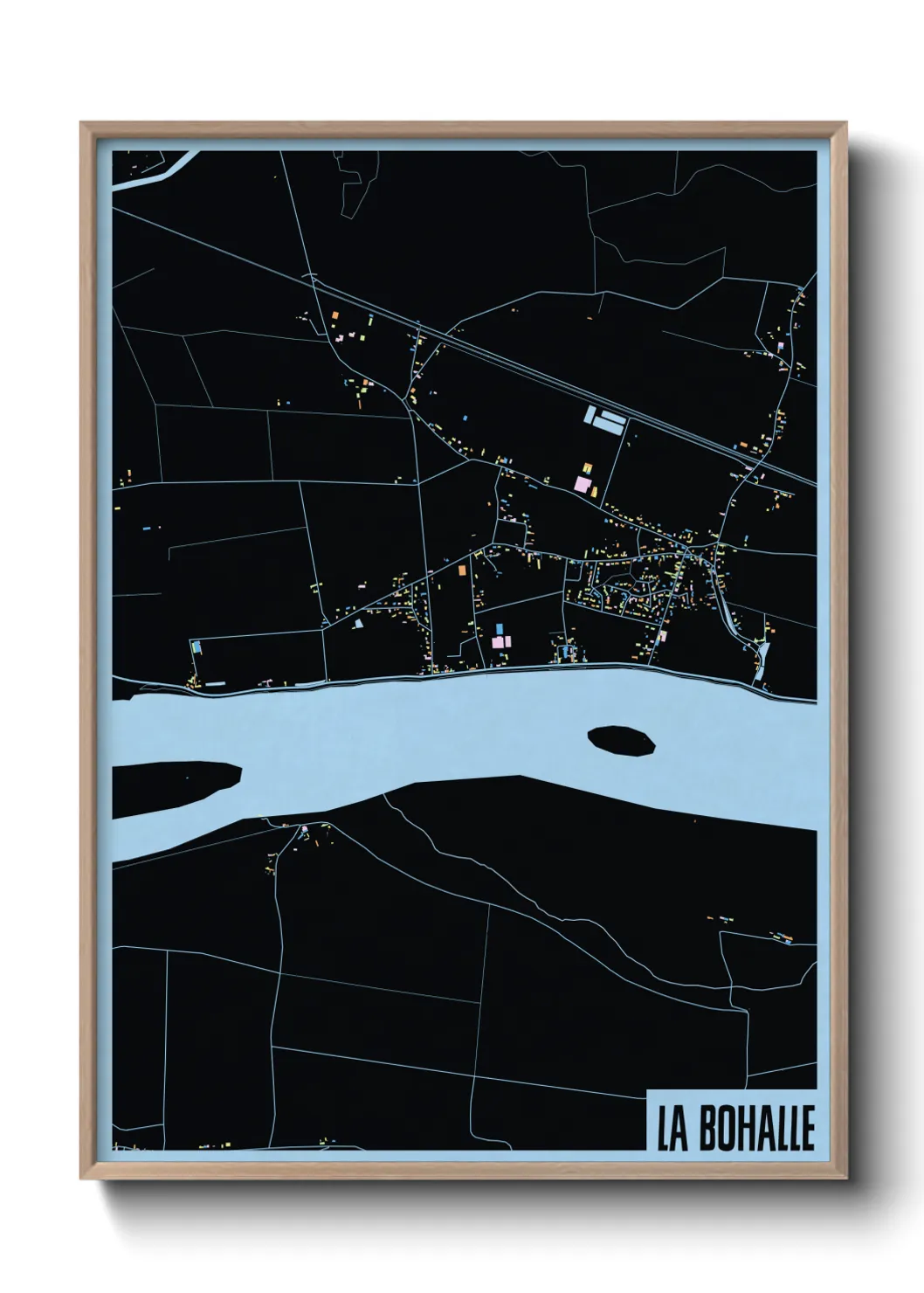 Une affiche de carte sur La Bohalle