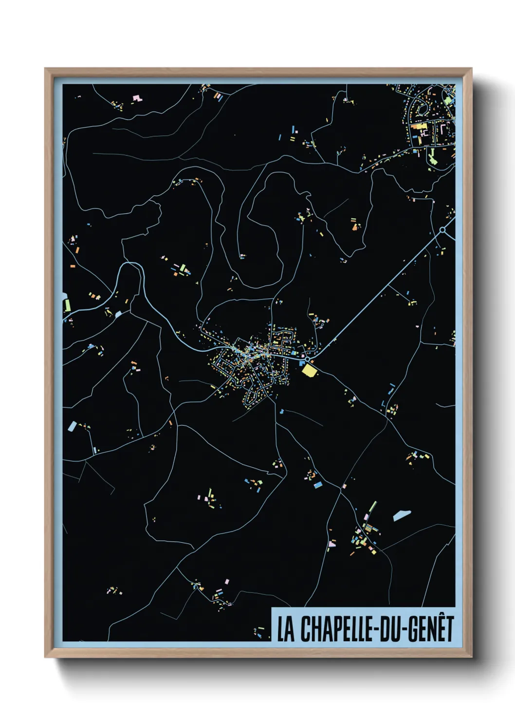 Une affiche de carte sur La Chapelle-du-Genêt