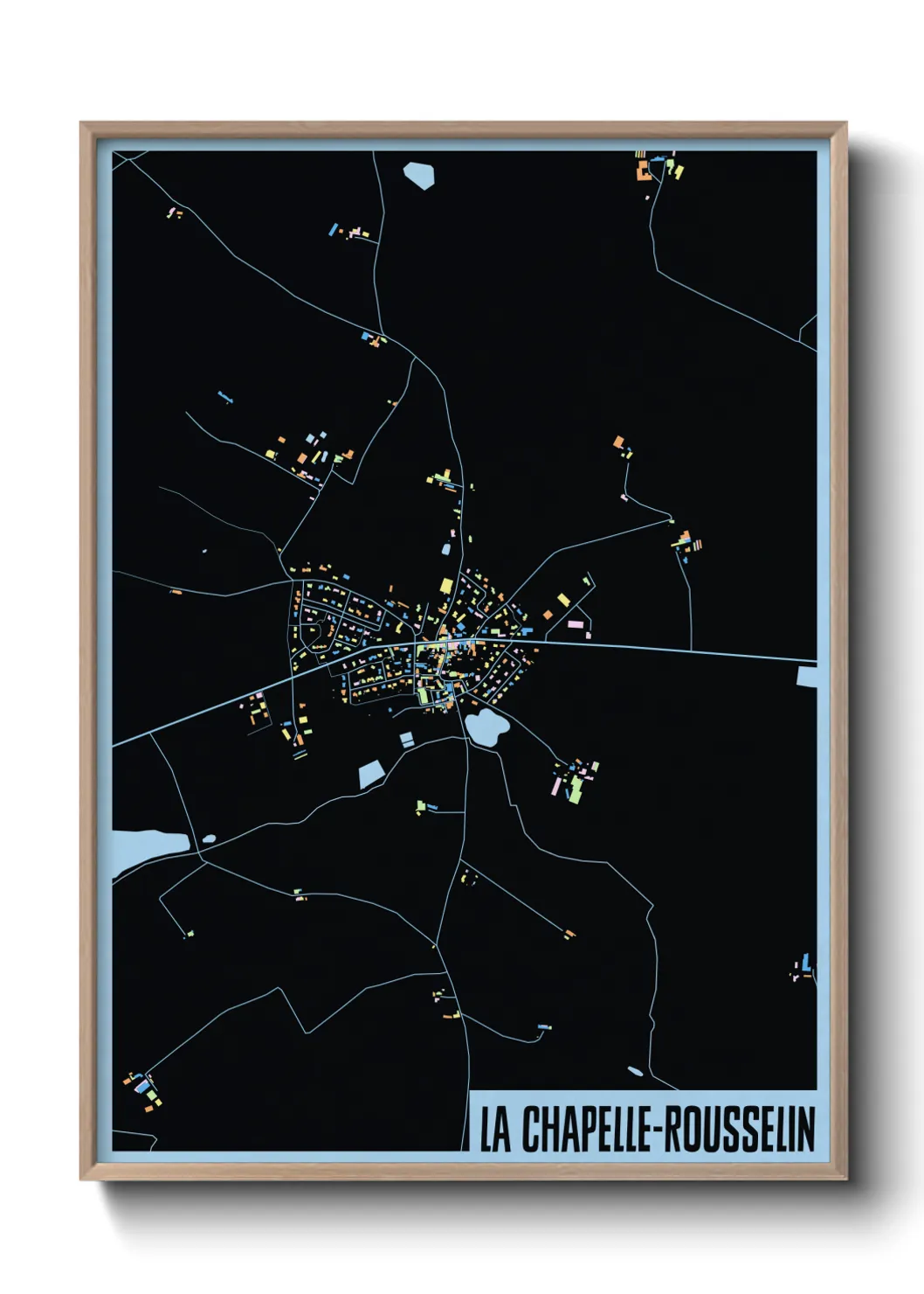 Une affiche de carte sur La Chapelle-Rousselin