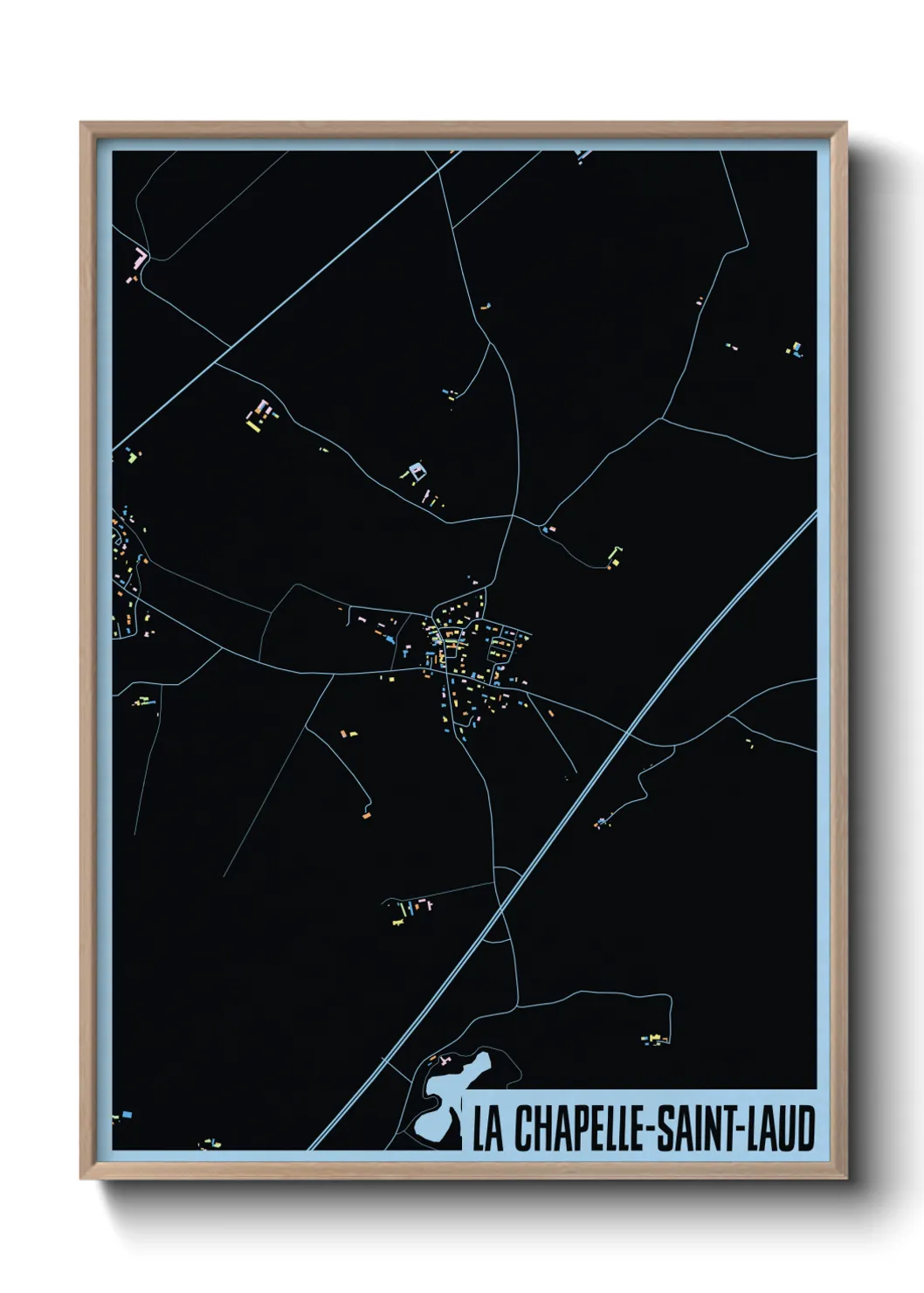 Un poster carteLa Chapelle-Saint-Laud