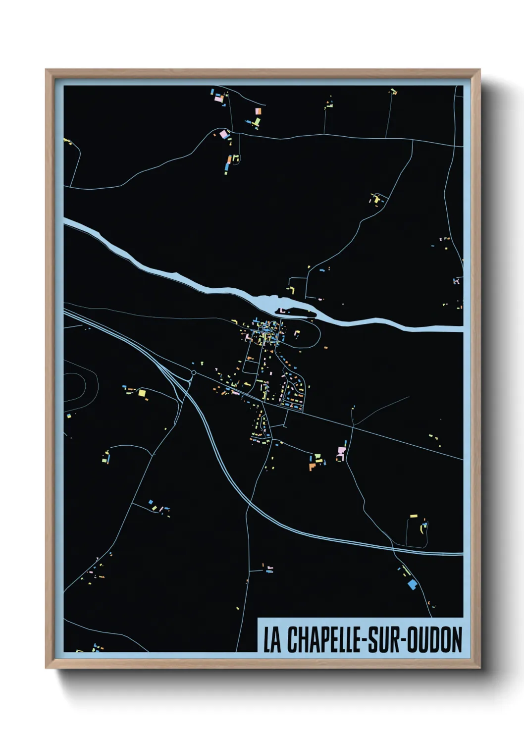 Une affiche de carte sur La Chapelle-sur-Oudon