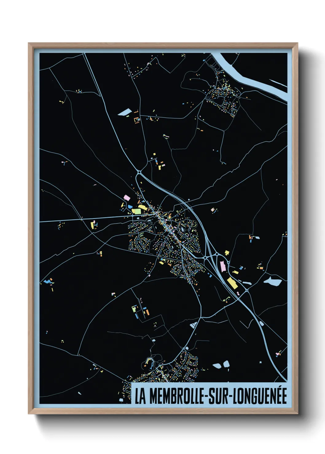 Une affiche de carte sur La Membrolle-sur-Longuenée