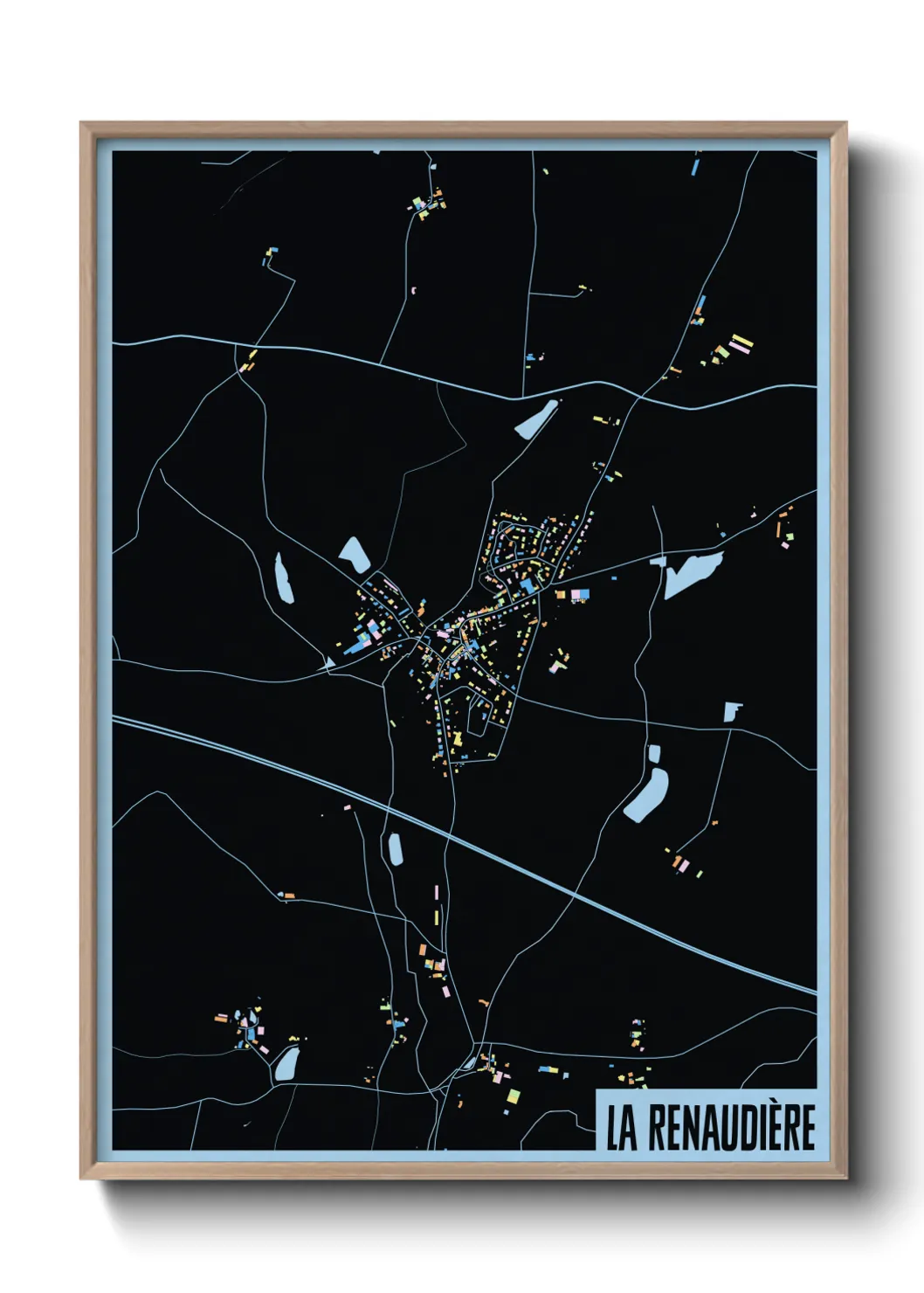 Une affiche de carte sur La Renaudière