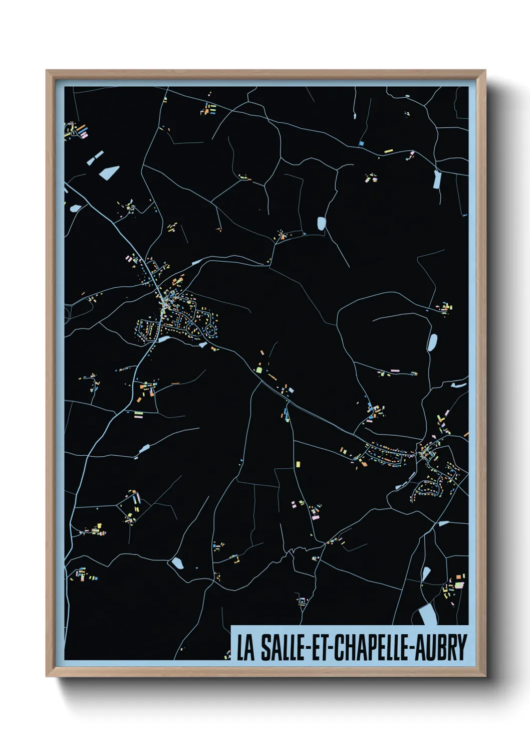 Un poster carteLa Salle-et-Chapelle-Aubry