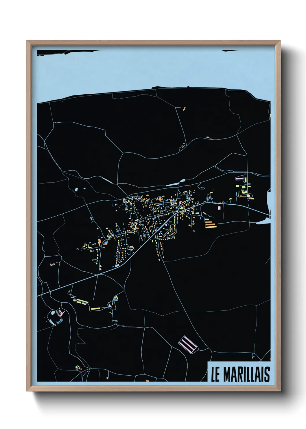 Une affiche de carte sur Le Marillais