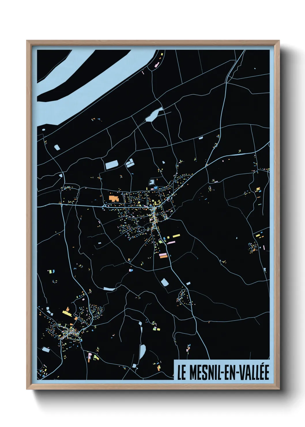 Une affiche de carte sur Le Mesnil-en-Vallée