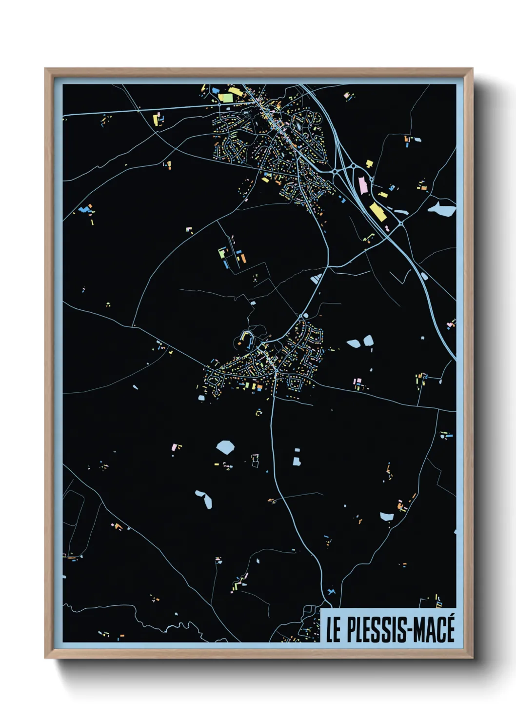 Une affiche de carte sur Le Plessis-Macé