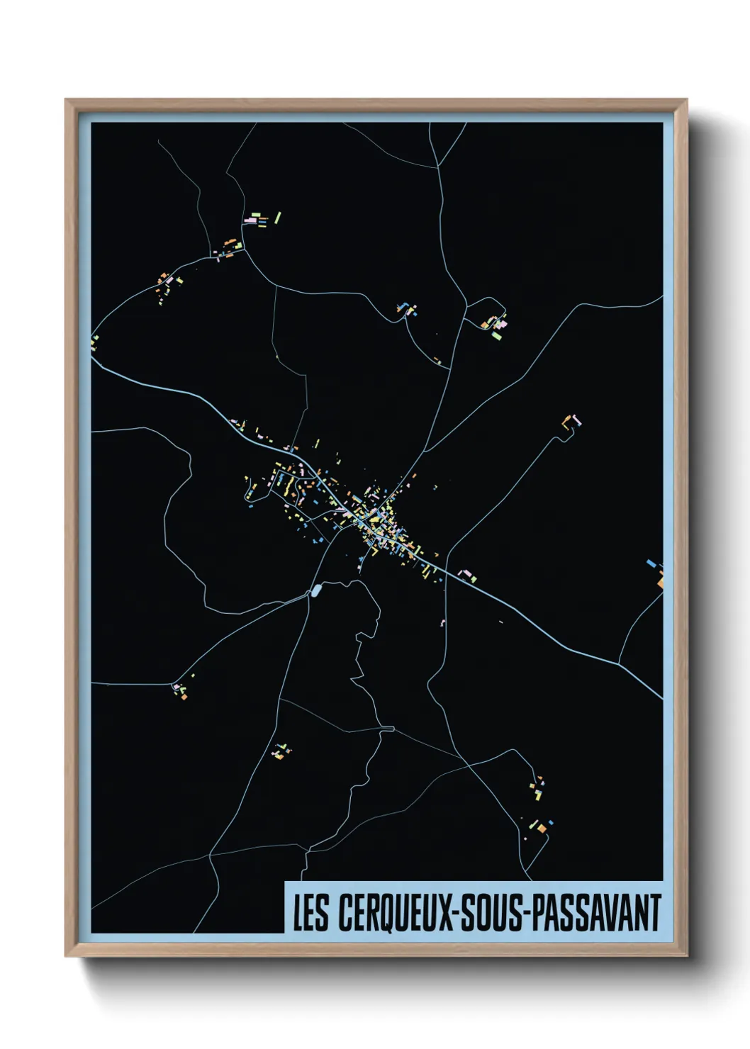 Une affiche de carte sur Les Cerqueux-sous-Passavant