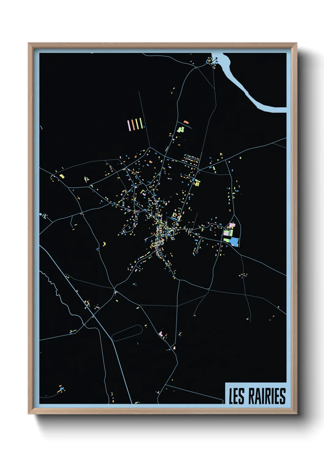 Une affiche de carte sur Les Rairies