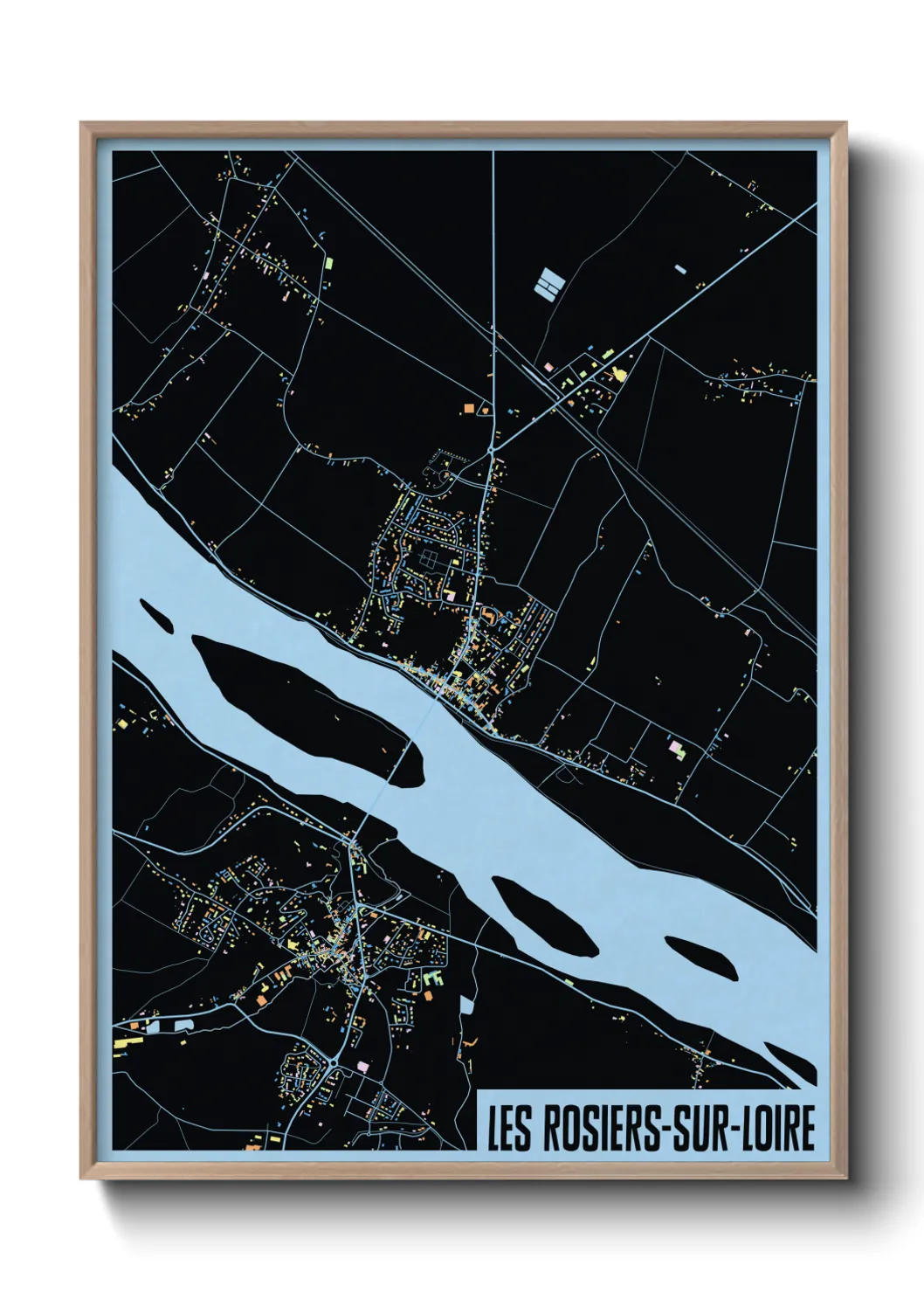 Une affiche de carte sur Les Rosiers-sur-Loire