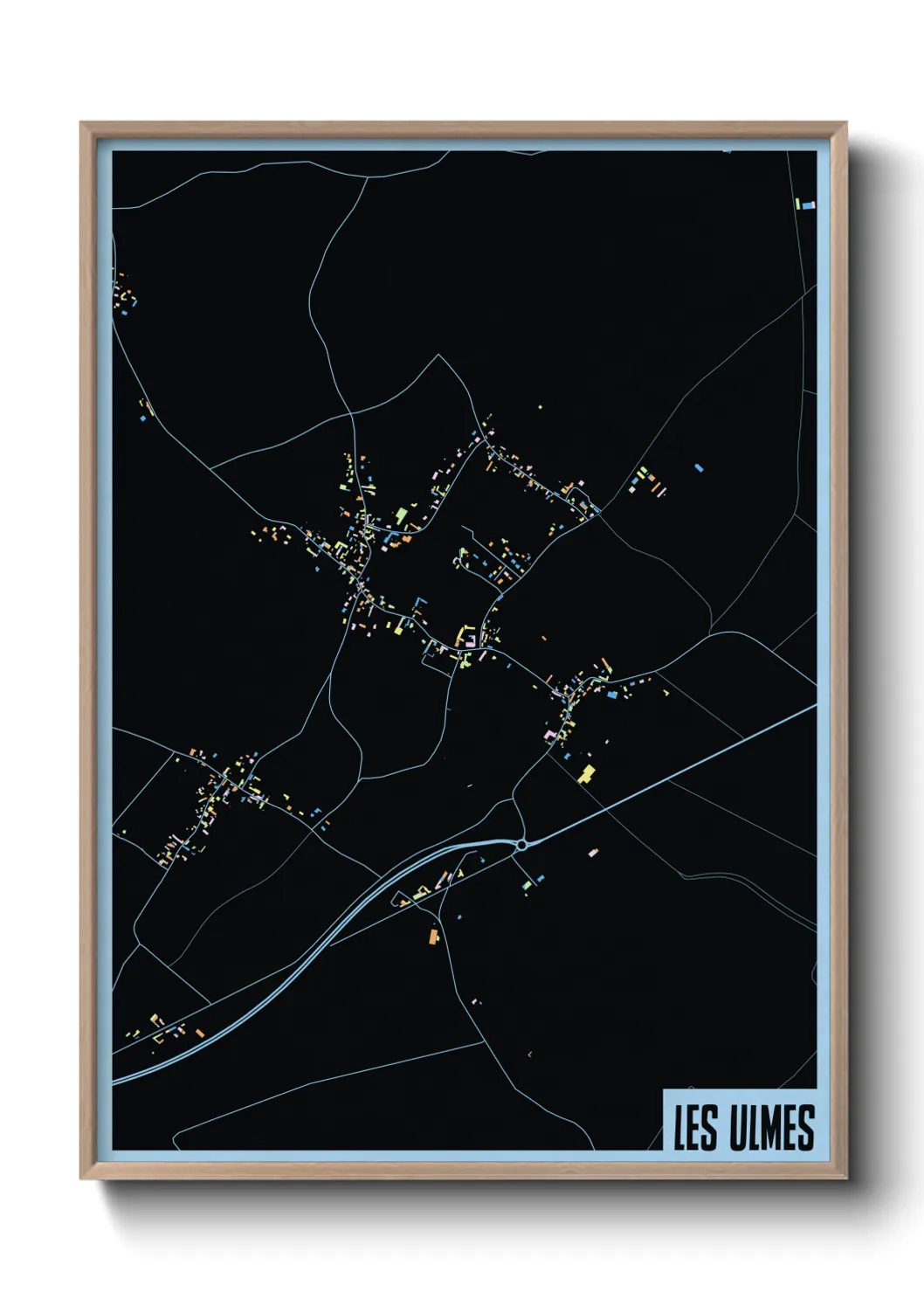 Une affiche de carte sur Les Ulmes