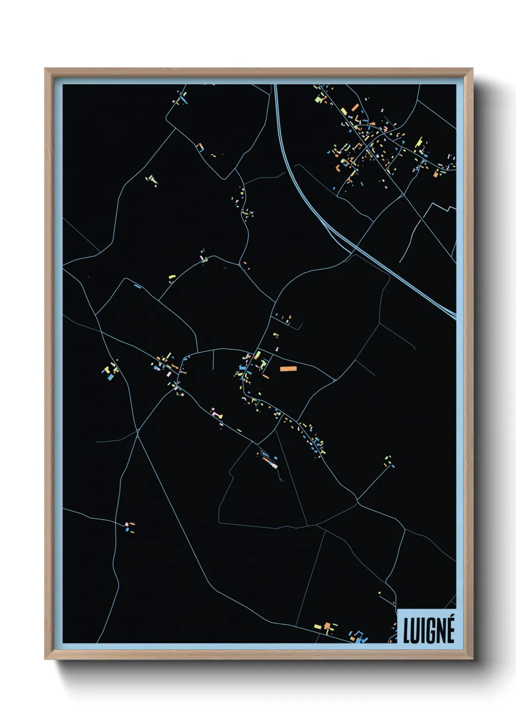 Une affiche de carte sur Luigné