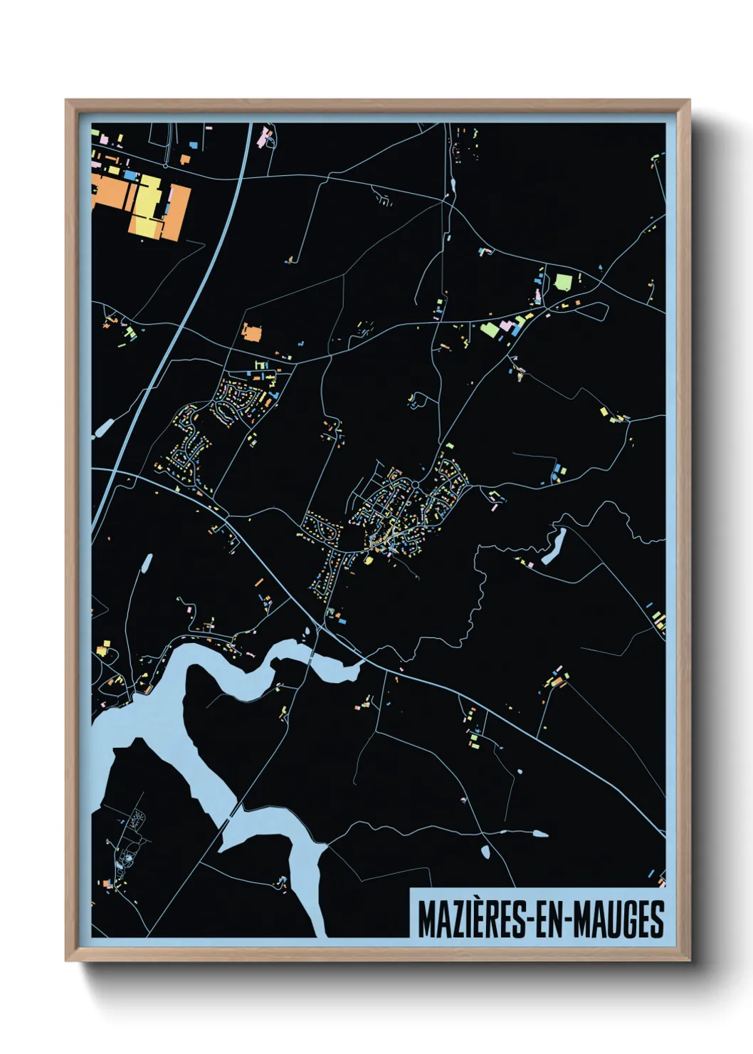 Une affiche de carte sur Mazières-en-Mauges