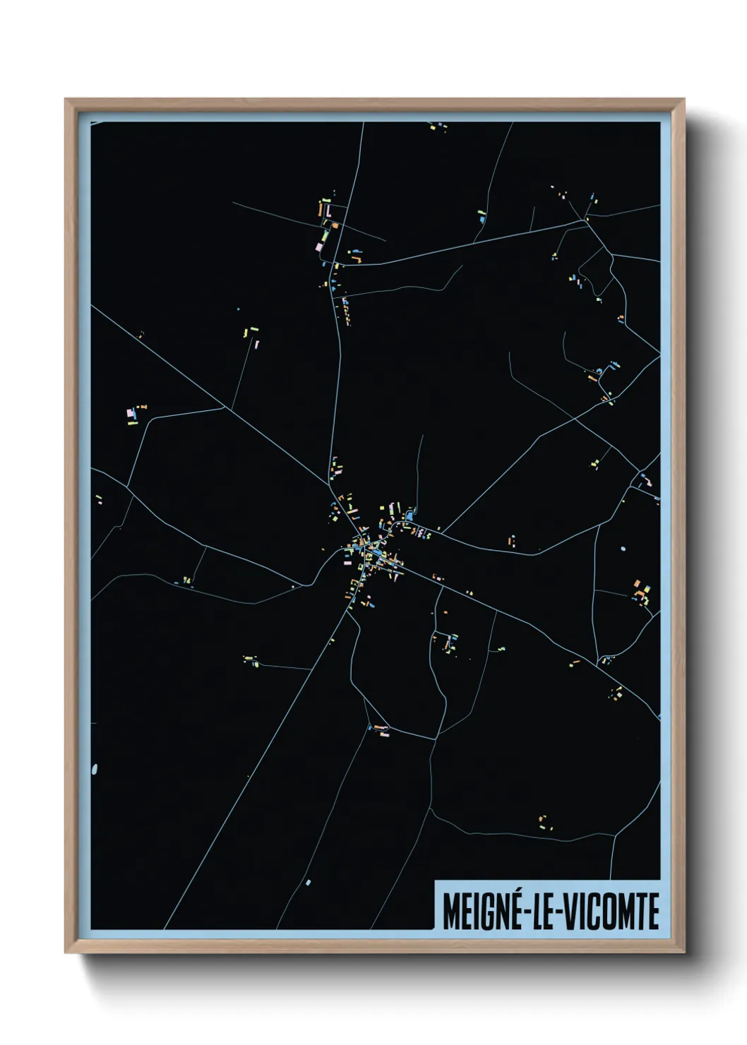 Une affiche de carte sur Meigné-le-Vicomte