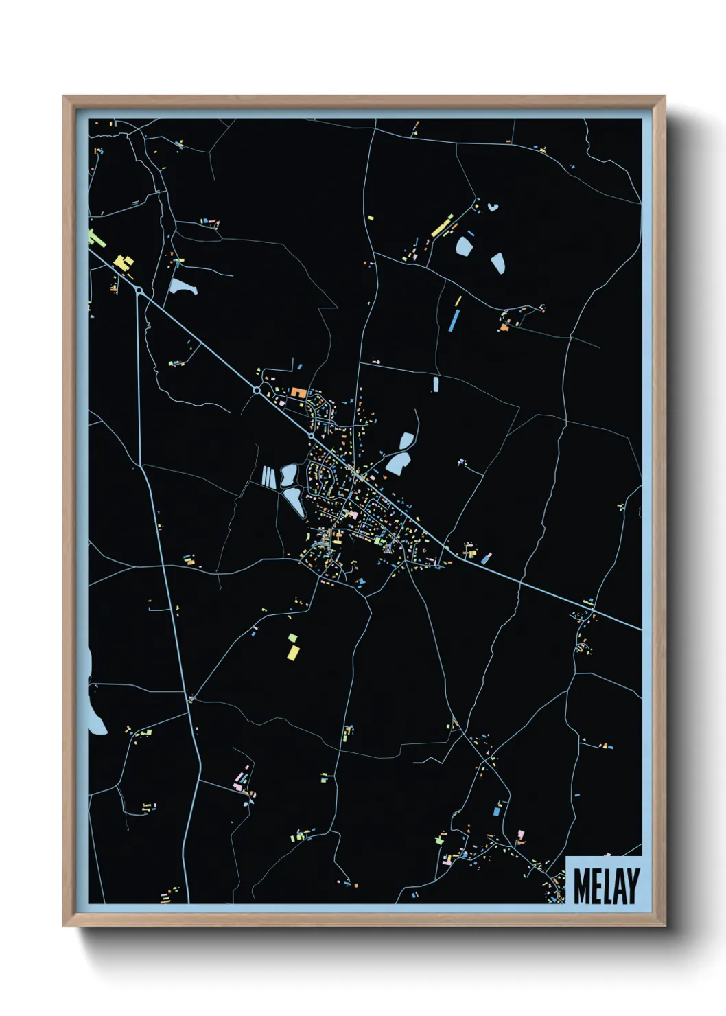 Une affiche de carte sur Melay