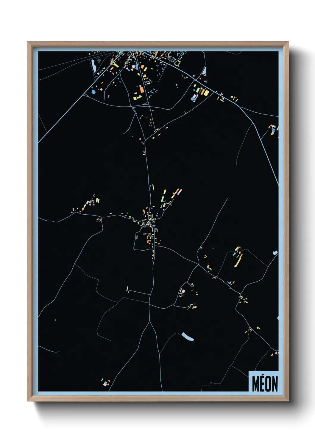 Une affiche de carte sur Méon