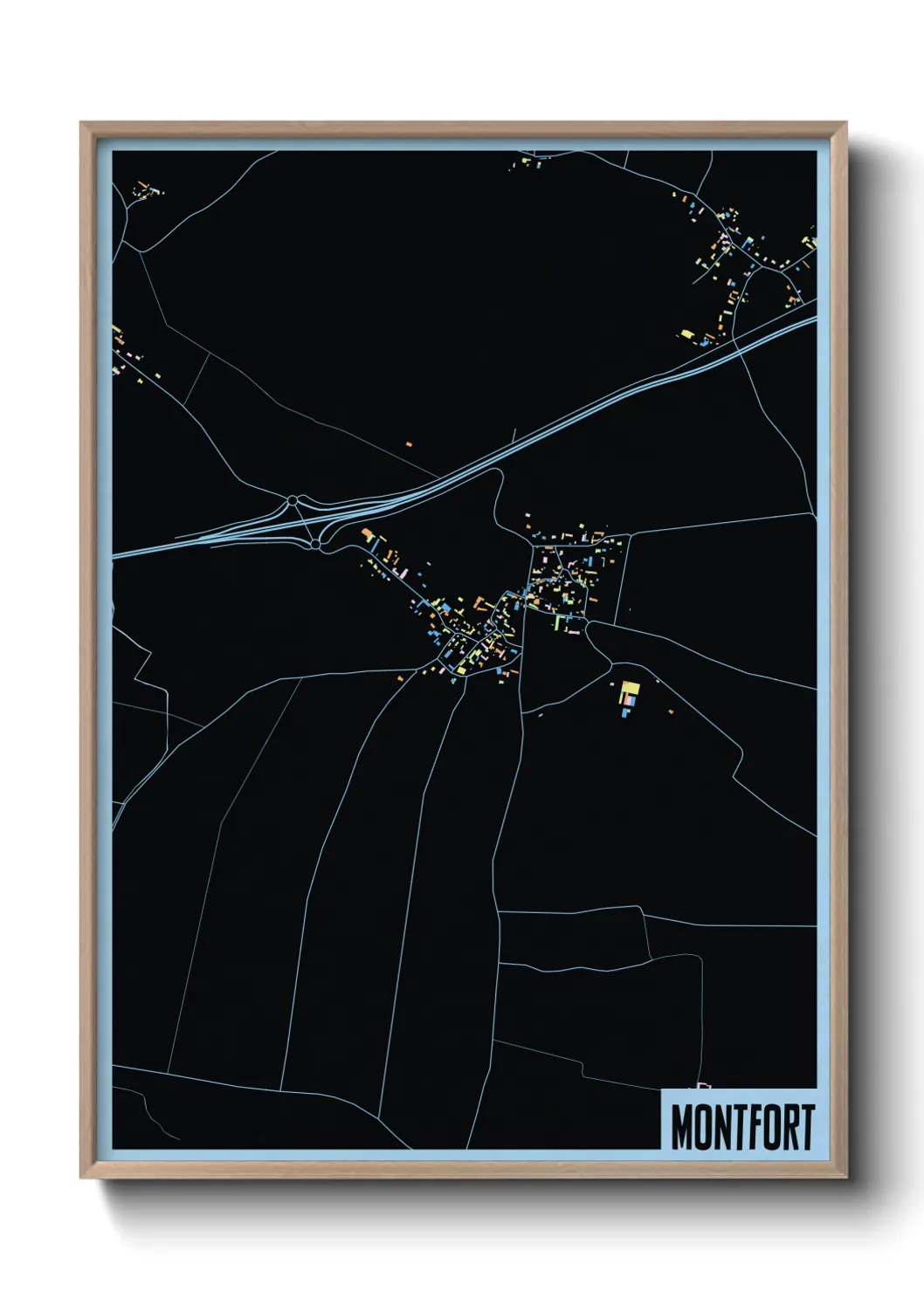 Une affiche de carte sur Montfort