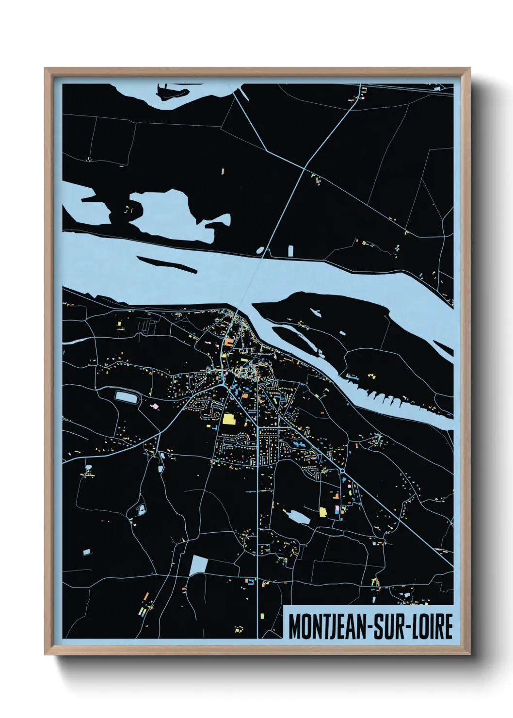 Une affiche de carte sur Montjean-sur-Loire