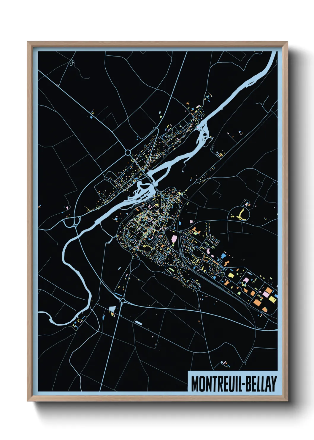 Une affiche de carte sur Montreuil-Bellay