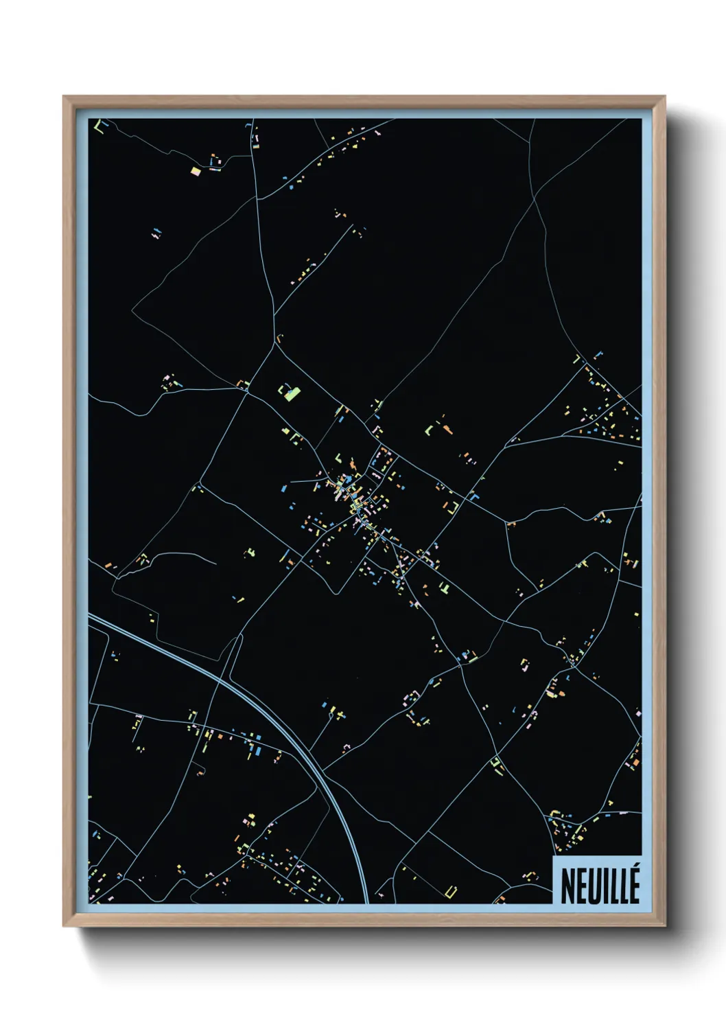 Une affiche de carte sur Neuillé