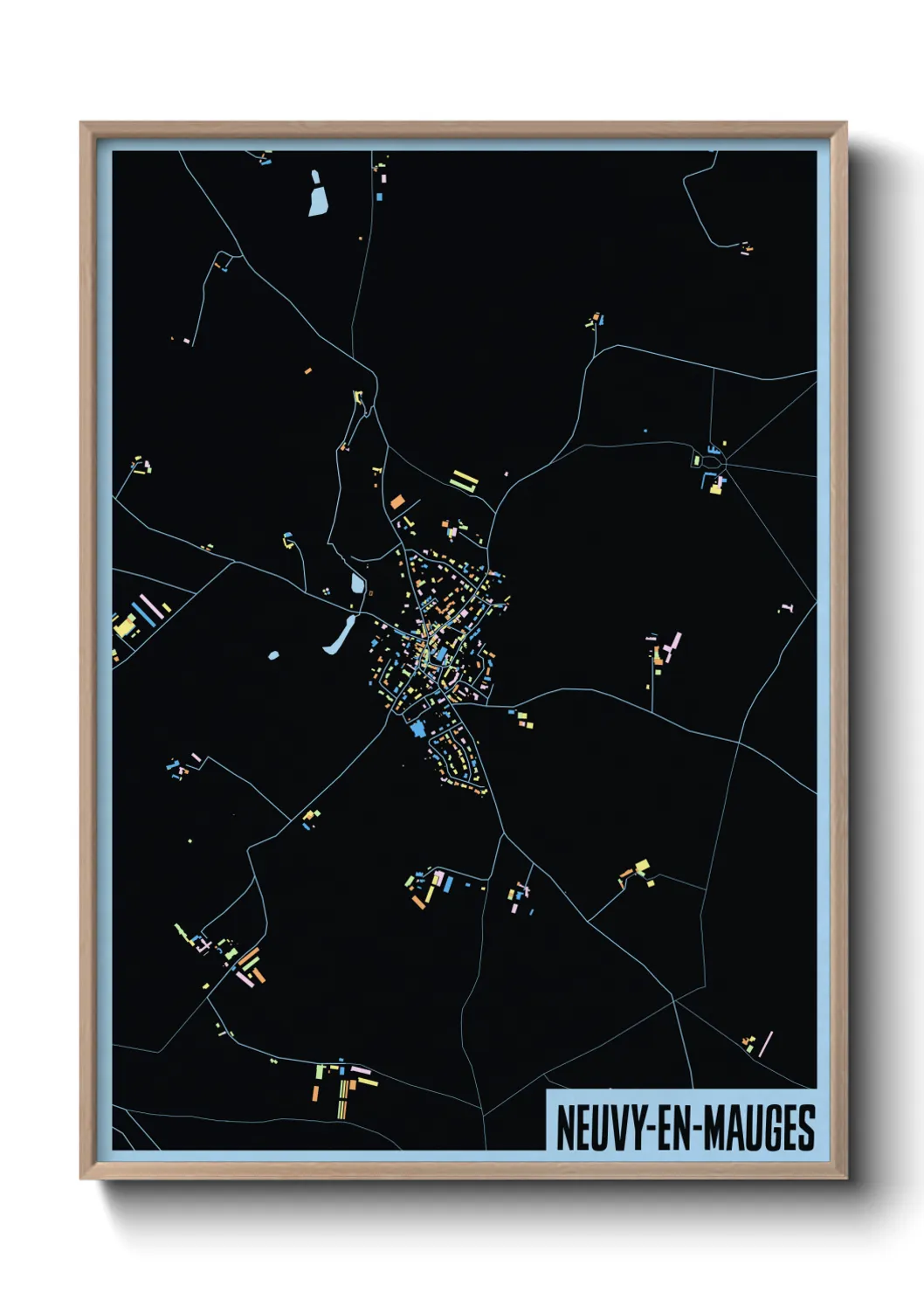 Une affiche de carte sur Neuvy-en-Mauges